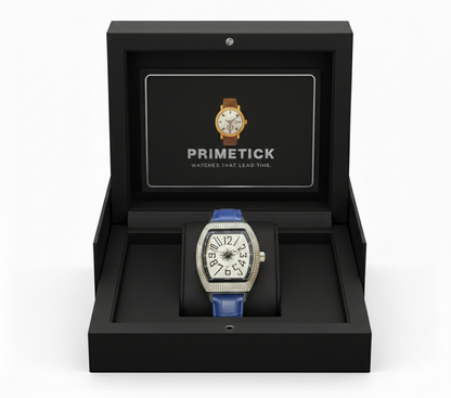 Diamond Arc – Leather Strap Watch