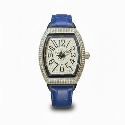 Diamond Arc – Leather Strap Watch