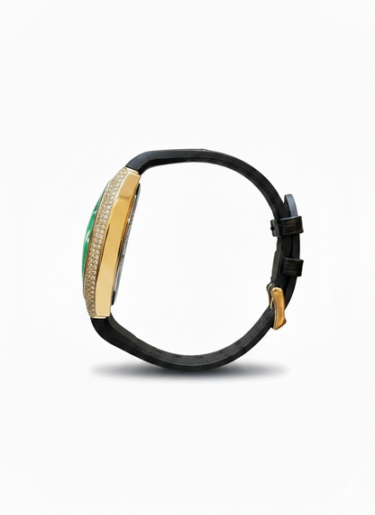 Diamond Arc – Leather Strap Watch