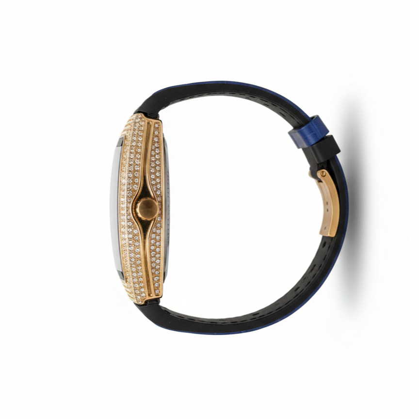 Diamond Arc – Leather Strap Watch