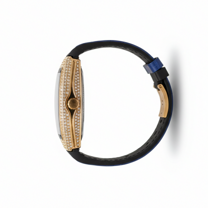 Diamond Arc – Leather Strap Watch