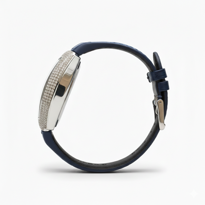 Diamond Arc – Leather Strap Watch