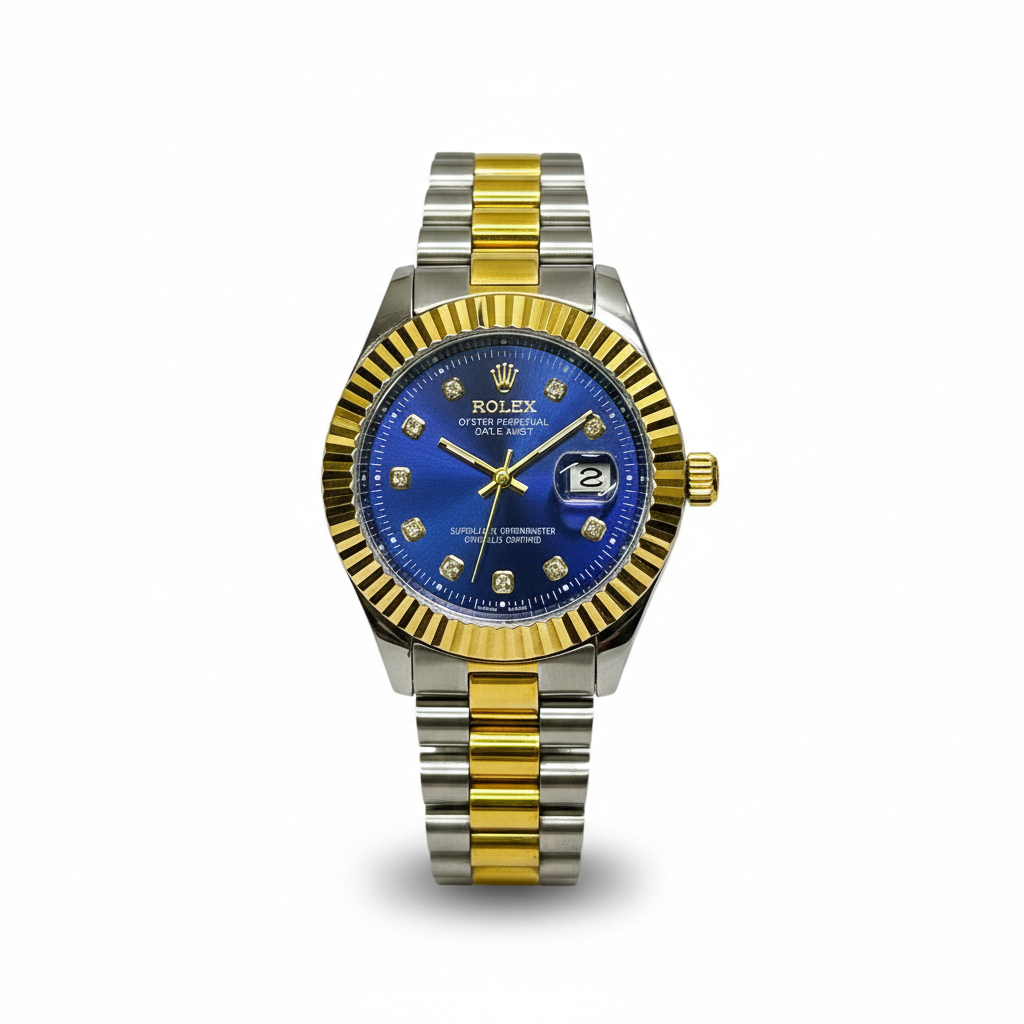 Royal Sapphire– Silver & Golden Men's Watch