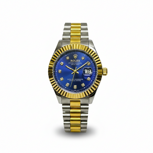 Royal Sapphire– Silver & Golden Men's Watch