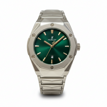 Green Dial Style – Ceramic Strap Men’s Watch