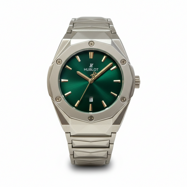 Green Dial Style – Ceramic Strap Men’s Watch
