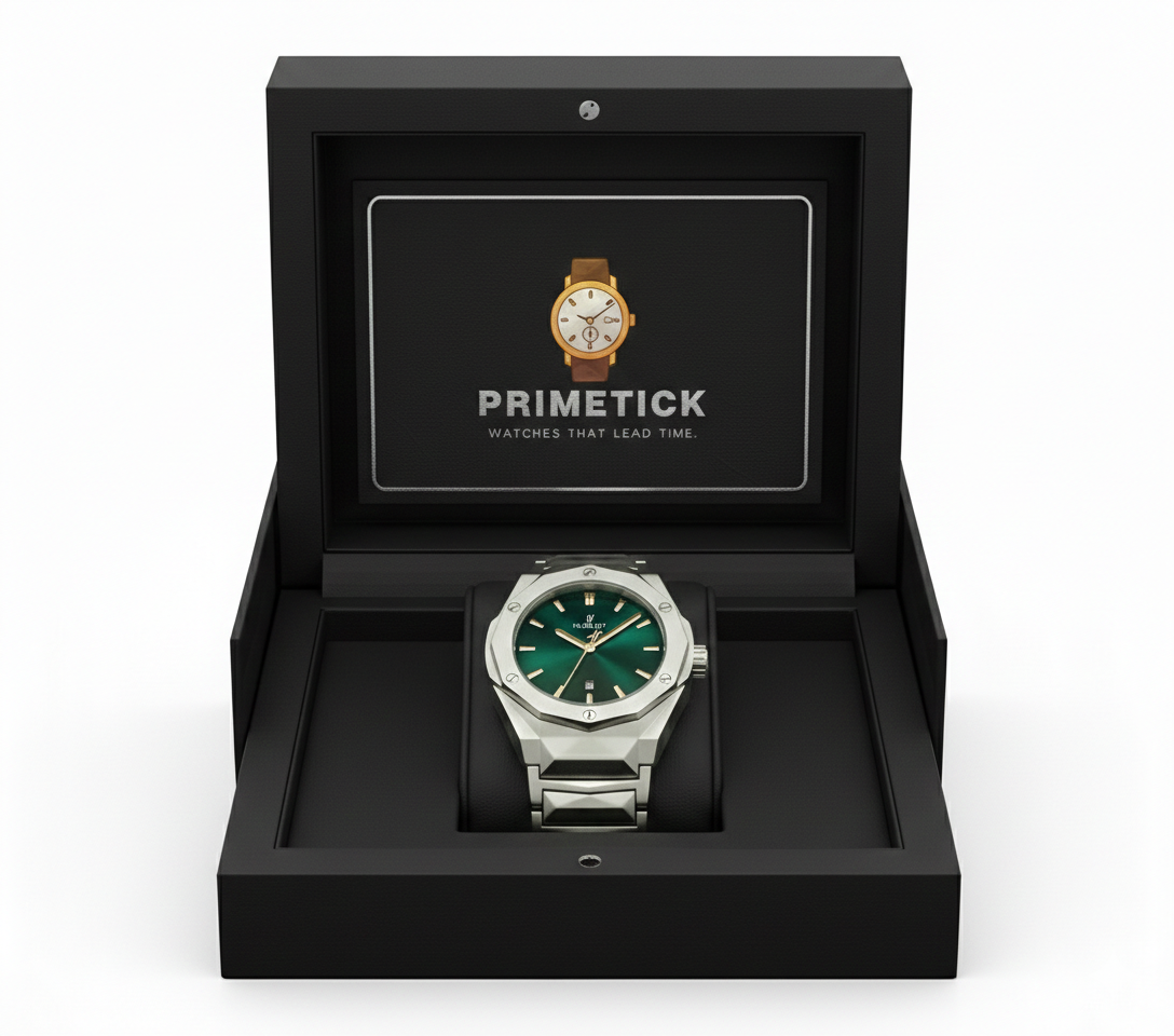 Green Dial Style – Ceramic Strap Men’s Watch