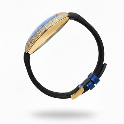 Diamond Arc – Leather Strap Watch