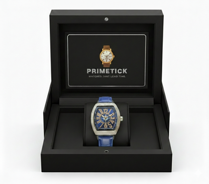 Diamond Arc – Leather Strap Watch